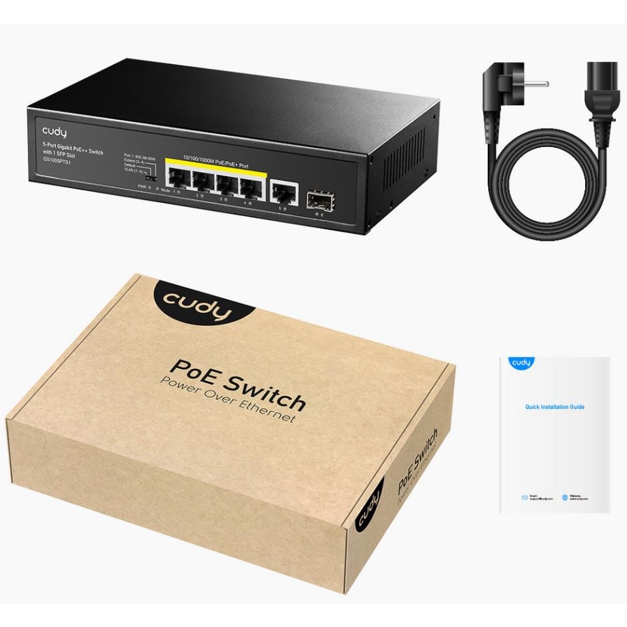 CUDY GS1005PTS1 5-PORT GIGABIT POE+ SWITCH WITH 1 SFP PORT 120W - Image 5