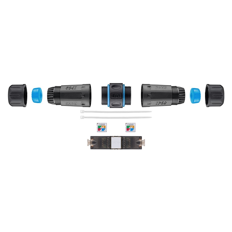 GOOBAY αδιάβροχος σύνδεσμος RJ45 Cat 6A 44416, IP68, μαύρο - Image 2