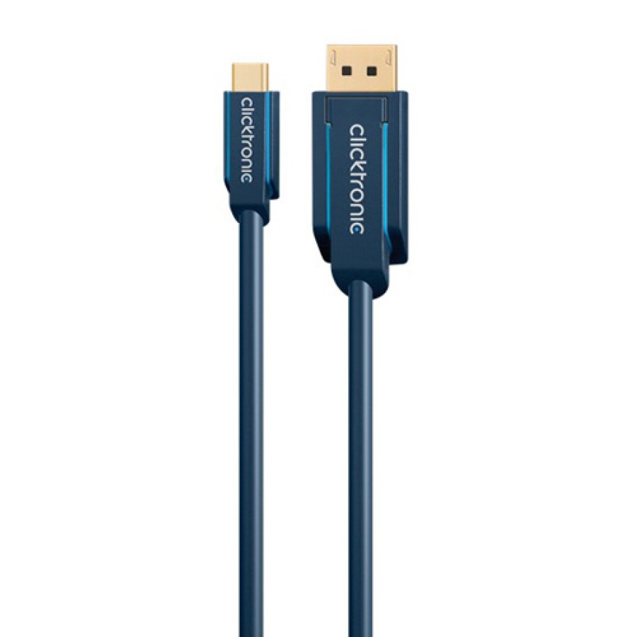 CLICKTRONIC καλώδιο DisplayPort σε USB Type-C 44931, 4K/60Hz, 1m, μπλε