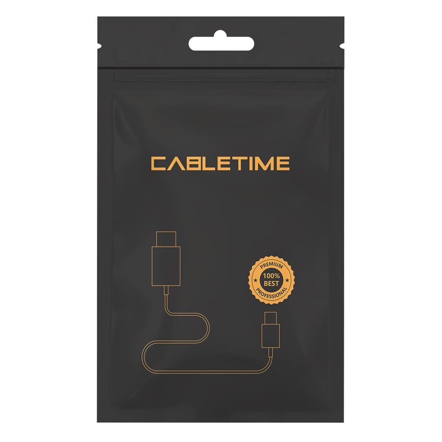 CABLETIME καλώδιο USB-C CT-CM100, 100W PD, 480Mbps, 1m, μαύρο - Image 6