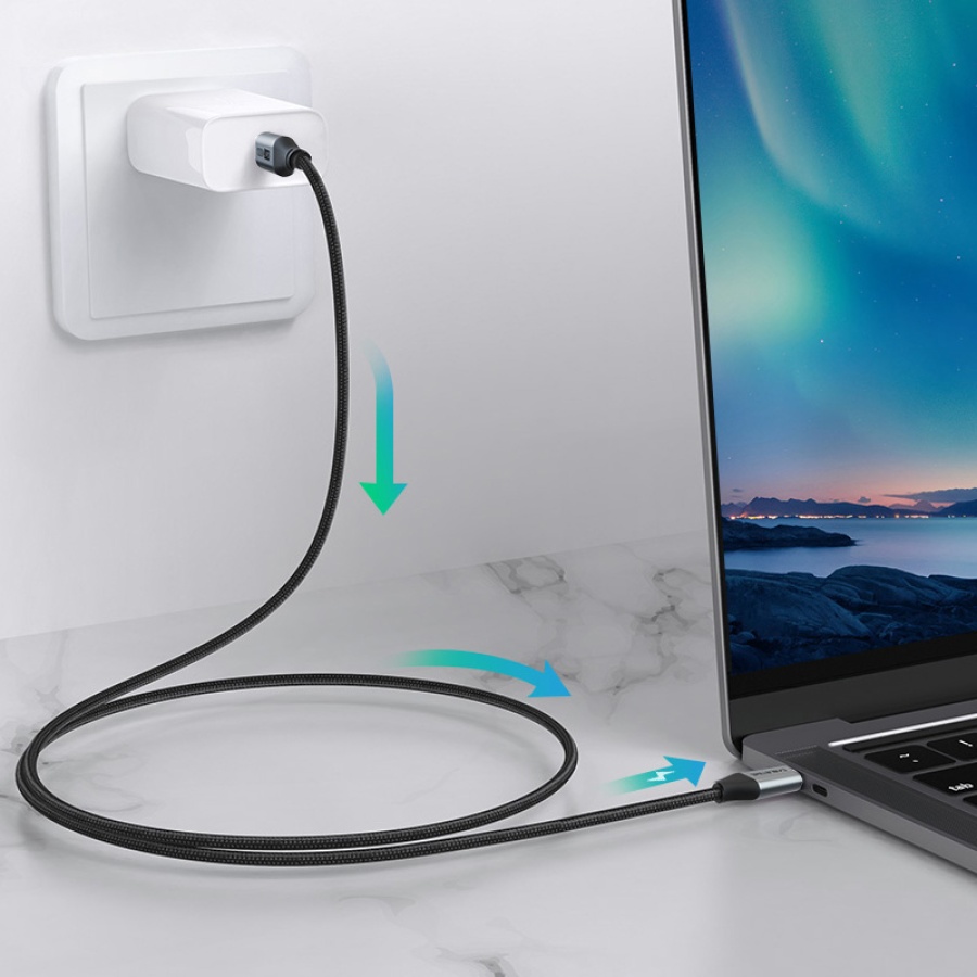 CABLETIME καλώδιο USB-C CMCM60W, 60W PD, 480Mbps, 1m, μαύρο - Image 4