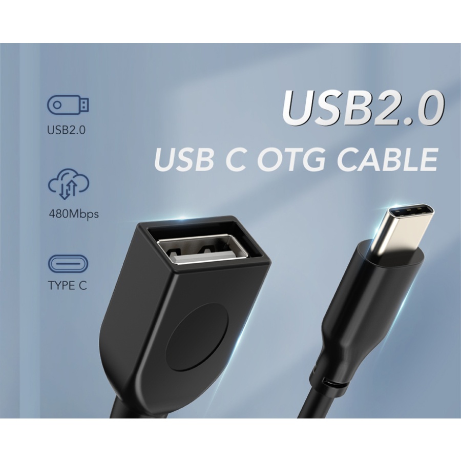 CABLETIME καλώδιο USB-C σε USB CMAF2, 480Mbps, 0.15m, μαύρο - Image 2