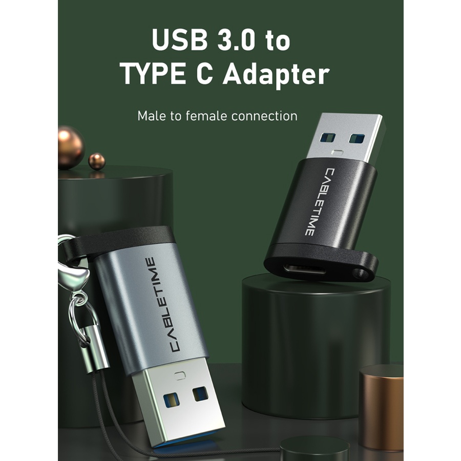 CABLETIME αντάπτορας USB-C σε USB CT-AMCF, 10.5W, 5Gbps, μαύρος - Image 2