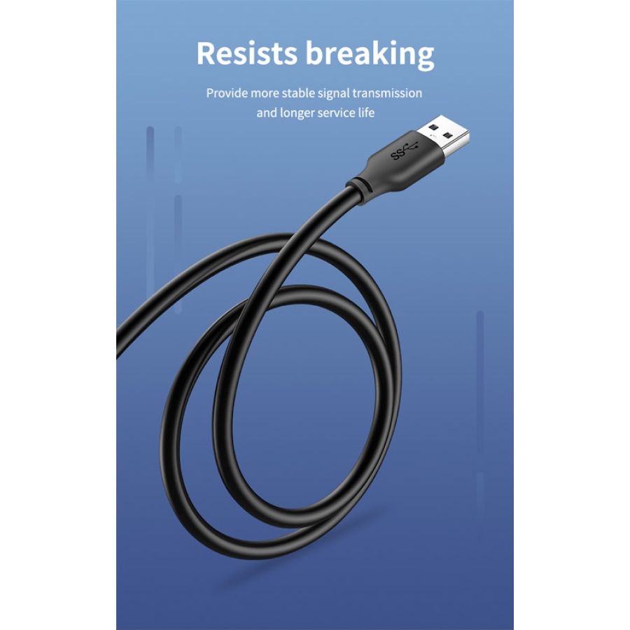 CABLETIME καλώδιο προέκτασης USB CT-AMAFN, 5Gbps, 1m, μαύρο - Image 5