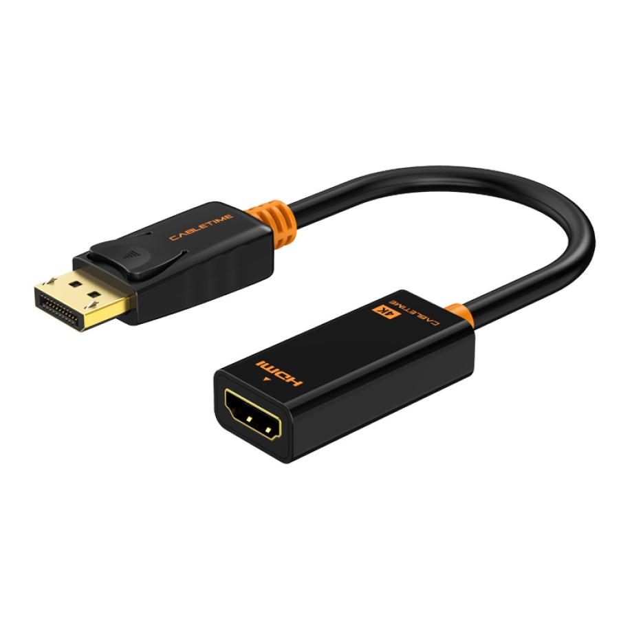 CABLETIME αντάπτορας DisplayPort σε HDMI CT-01G4K, 4K, μαύρος