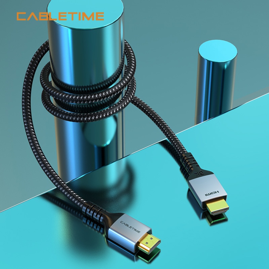 CABLETIME καλώδιο HDMI 2.1 CT-HM8K, 8K/60Hz, 48Gbps, 28AWG, 2m, μαύρο - Image 2