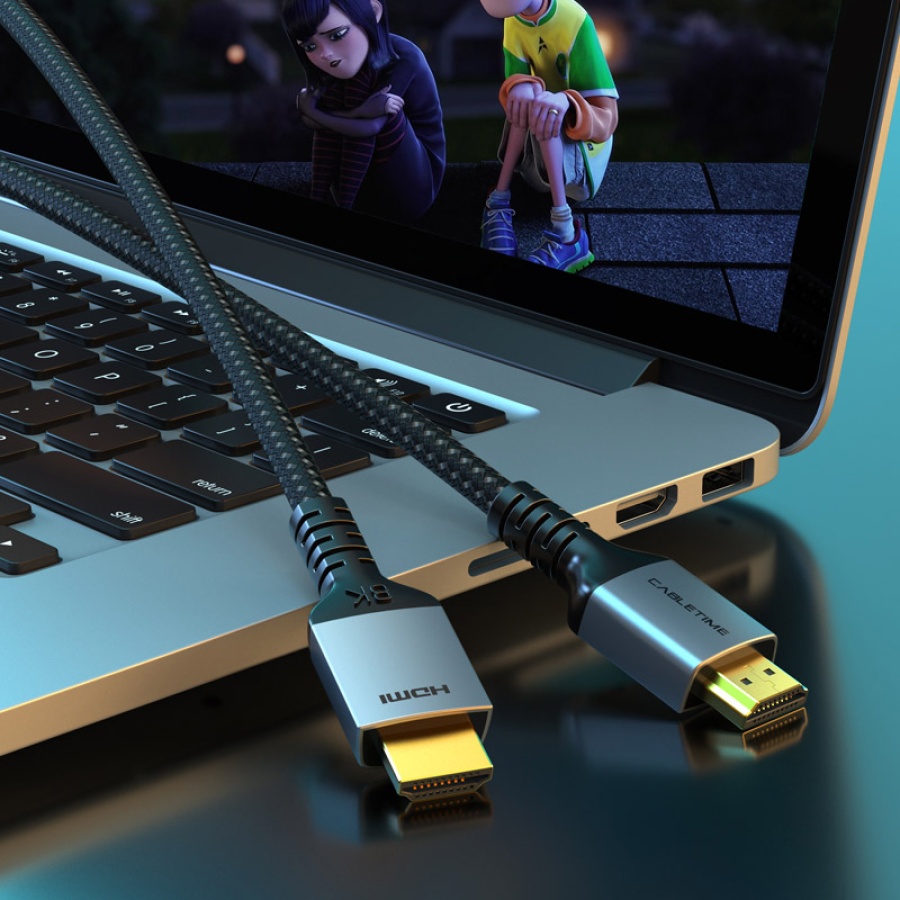 CABLETIME καλώδιο HDMI 2.1 CT-HM8K, 8K/60Hz, 48Gbps, 28AWG, 3m, μαύρο - Image 3