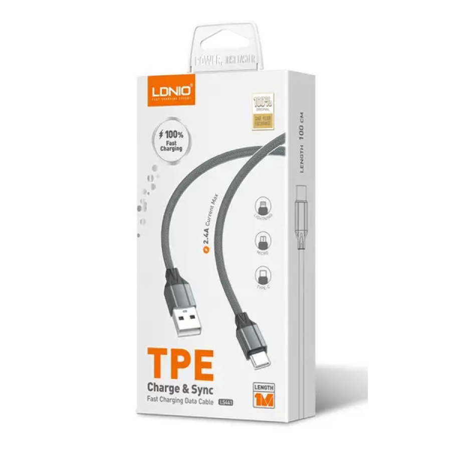 LDNIO καλώδιο Lightning σε USB LS441, 12W, 1m, γκρι - Image 4