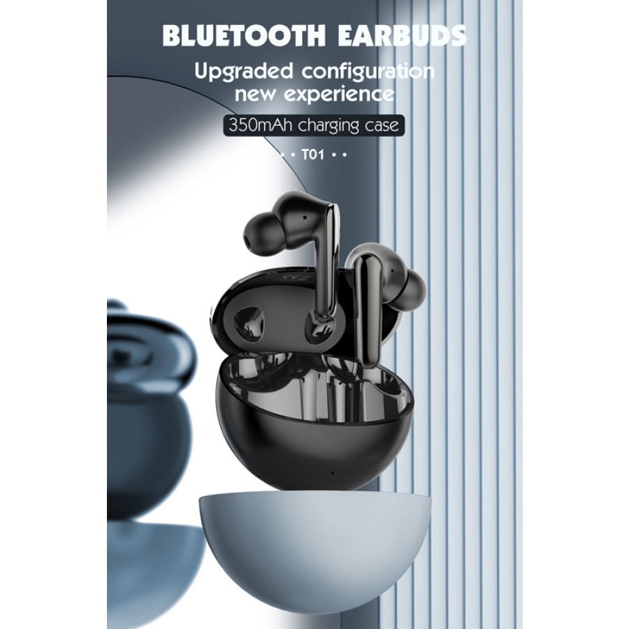 LDNIO earphones με θήκη φόρτισης T01, True Wireless, HiFi, Φ10mm, μαύρα - Image 2