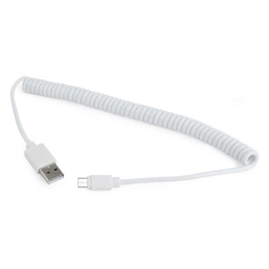 CABLEXPERT ΚΑΛΩΔΙΟ MICRO USB SPIRAL , 1.8m WHITE