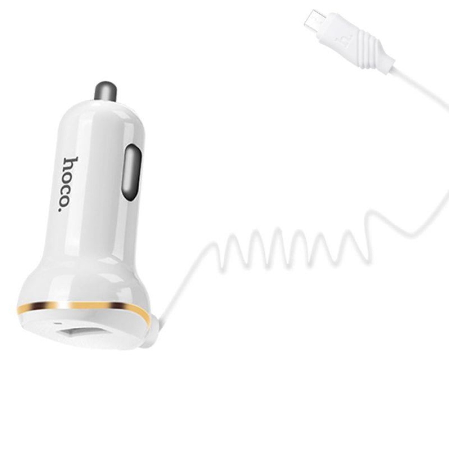 HOCO Z14 SINGLE PORT WITH LIGHTNING CABLE CAR CHARGER ΛΕΥΚΟ - Image 2