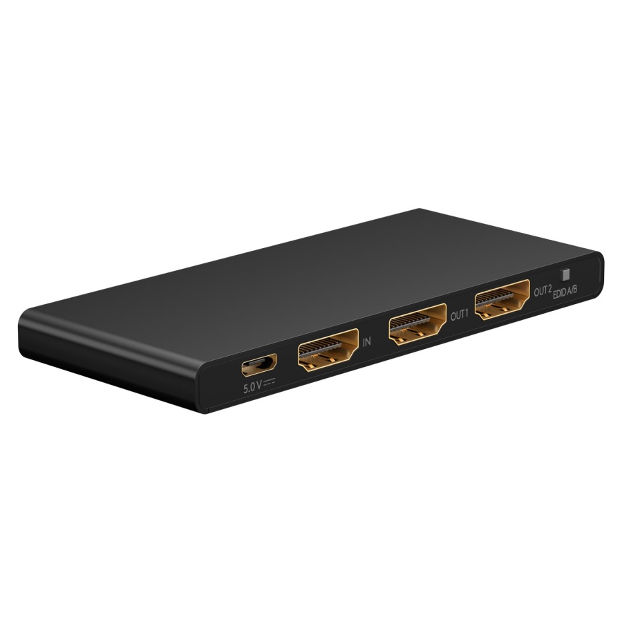 GOOBAY HDMI splitter 58481, 1-in σε 2-out, 4K/60Hz, μαύρο