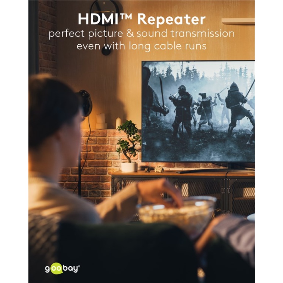 GOOBAY HDMI repeater 58491, 4K/30Hz έως 30m, 1080p 3D έως 40m, μαύρο - Image 4