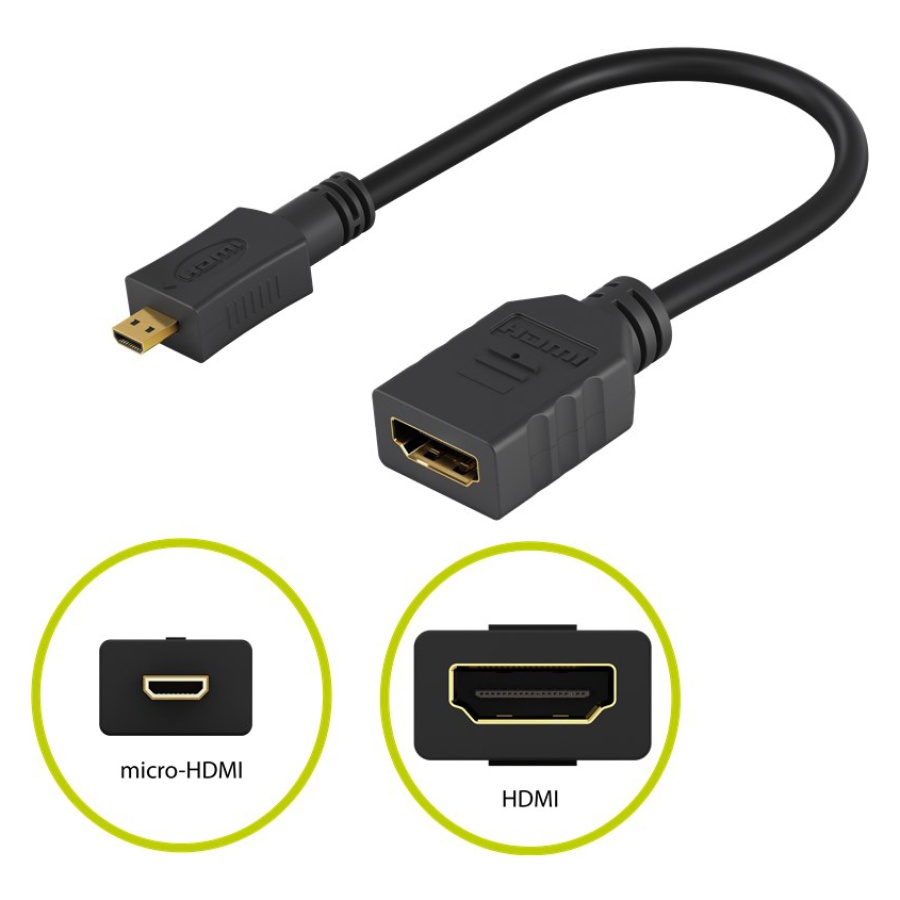 GOOBAY καλώδιο micro HDMI σε HDMI 58683, 4K/60Hz, 0.15m, μαύρο - Image 3