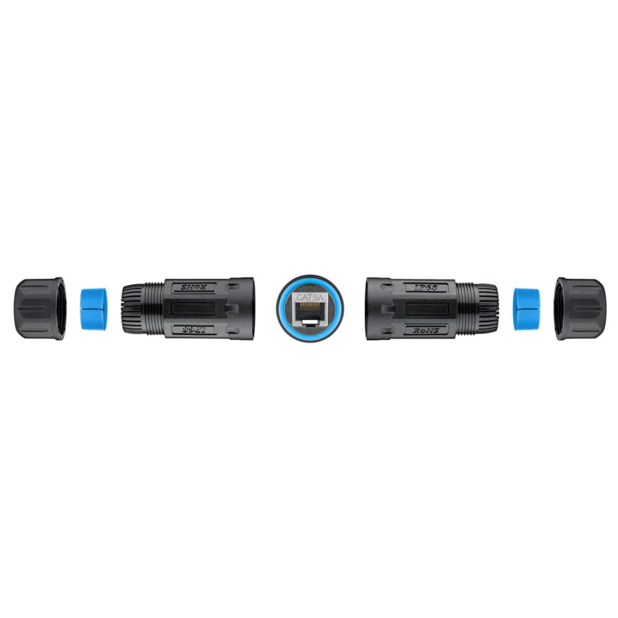 GOOBAY αδιάβροχος σύνδεσμος RJ45 Cat 6A 59582, IP68, μαύρος - Image 3