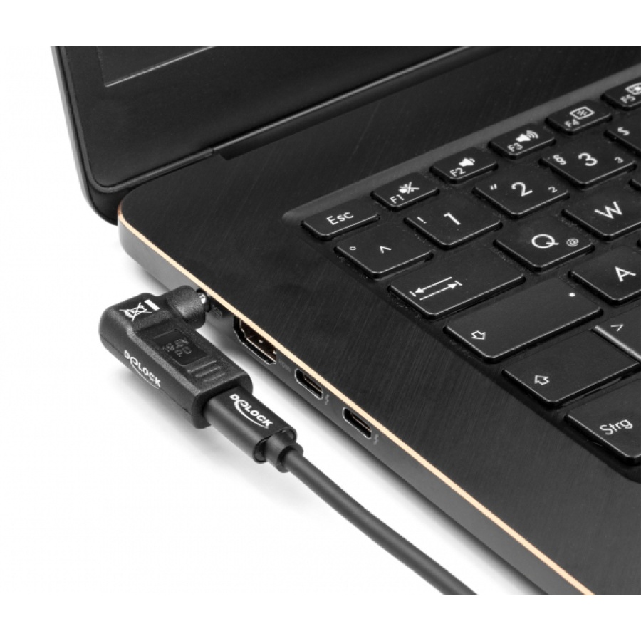 DELOCK αντάπτορας τροφοδοσίας 60004, USB-C σε HP 4.5x3mm, 90°, μαύρος - Image 3