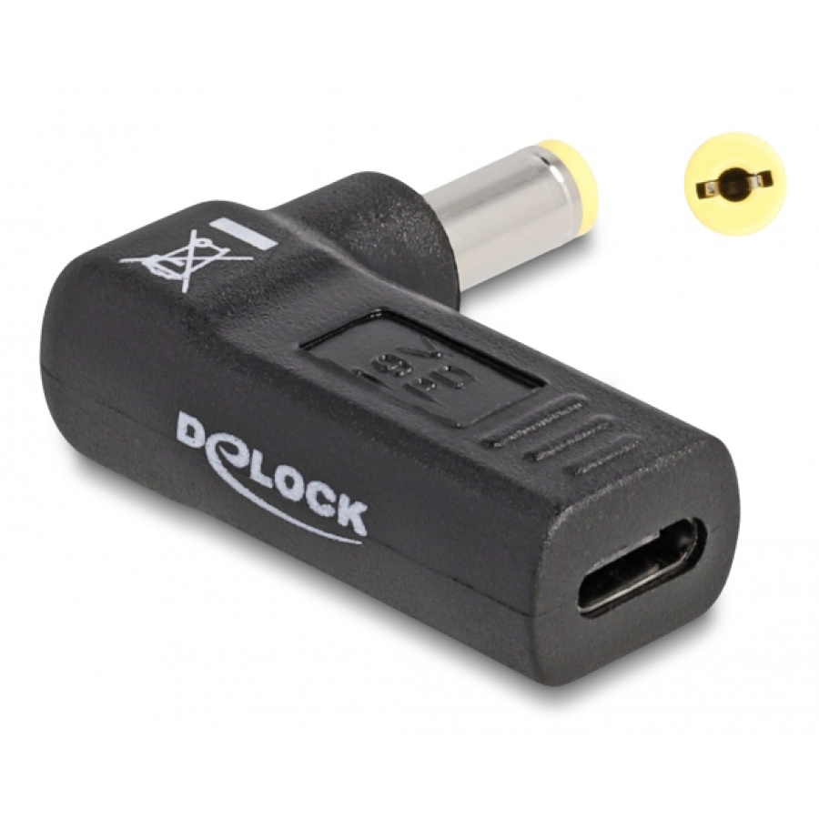 DELOCK αντάπτορας τροφοδοσίας 60009 USB-C σε Acer 5.5x1.7mm, 90°, μαύρος