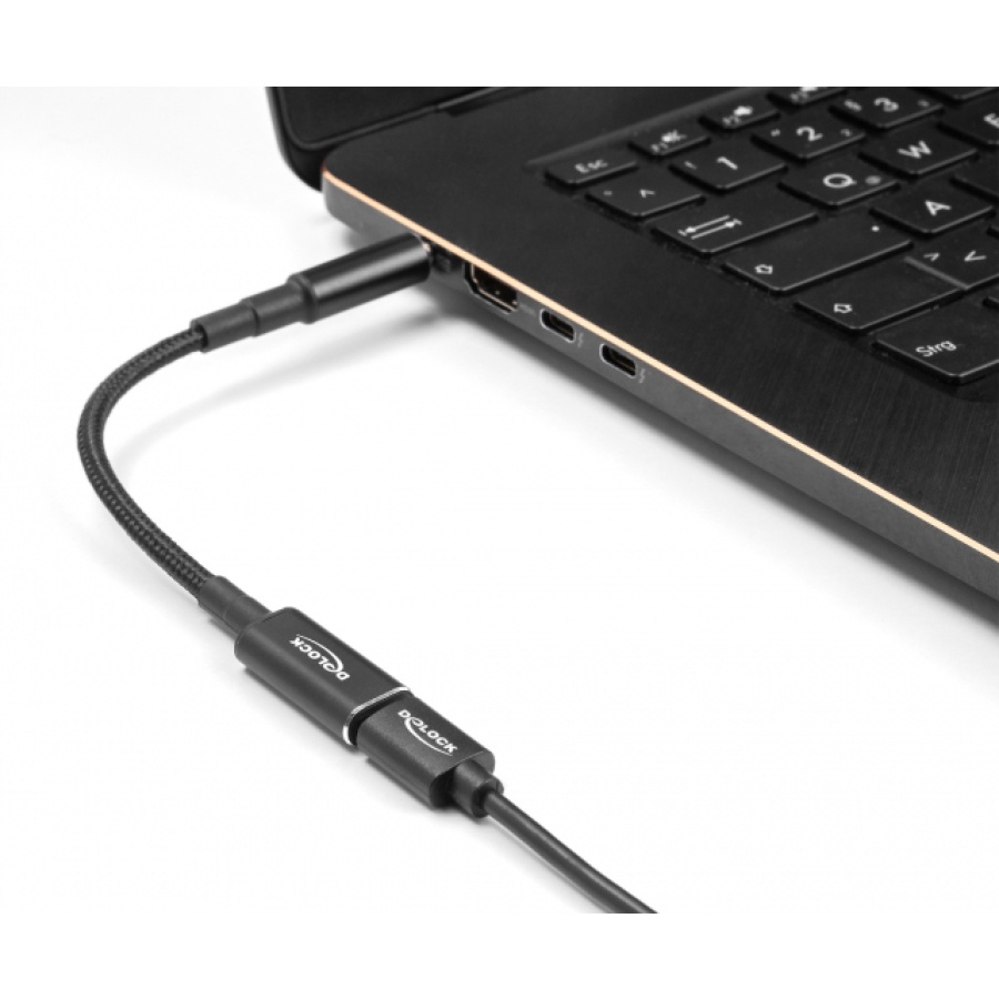 DELOCK καλώδιο τροφοδοσίας 60032, USB-C σε HP 7.4x5.0mm, 15cm, μαύρο - Image 2