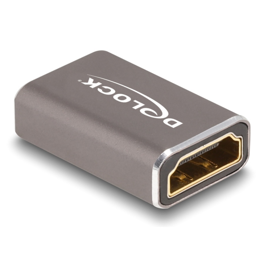 DELOCK αντάπτορας HDMI 60078 με Ethernet, 8K/60Hz, μεταλλικός, γκρι - Image 2