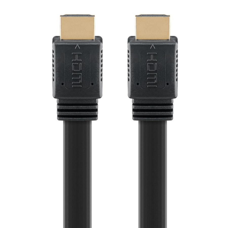 GOOBAY καλώδιο HDMI 2.0 61277, Ethernet flat, 4K/60Hz 18 Gbps, 1m, μαύρο - Image 4