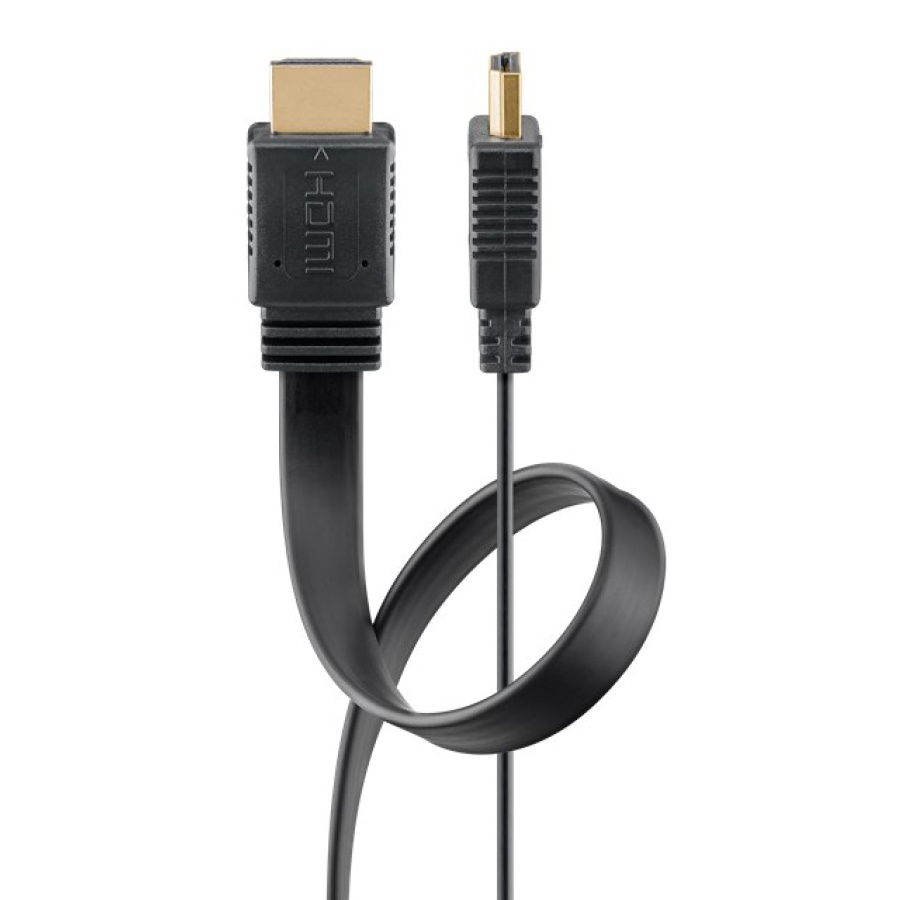 GOOBAY καλώδιο HDMI 2.0 61278, Ethernet flat 4K/60Hz 18 Gbps 1.5m, μαύρο - Image 3