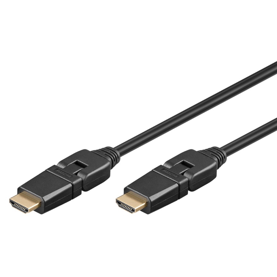 GOOBAY καλώδιο HDMI 61283 με Ethernet, 360° 4K/60Hz 18 Gbps, 1.5m, μαύρο