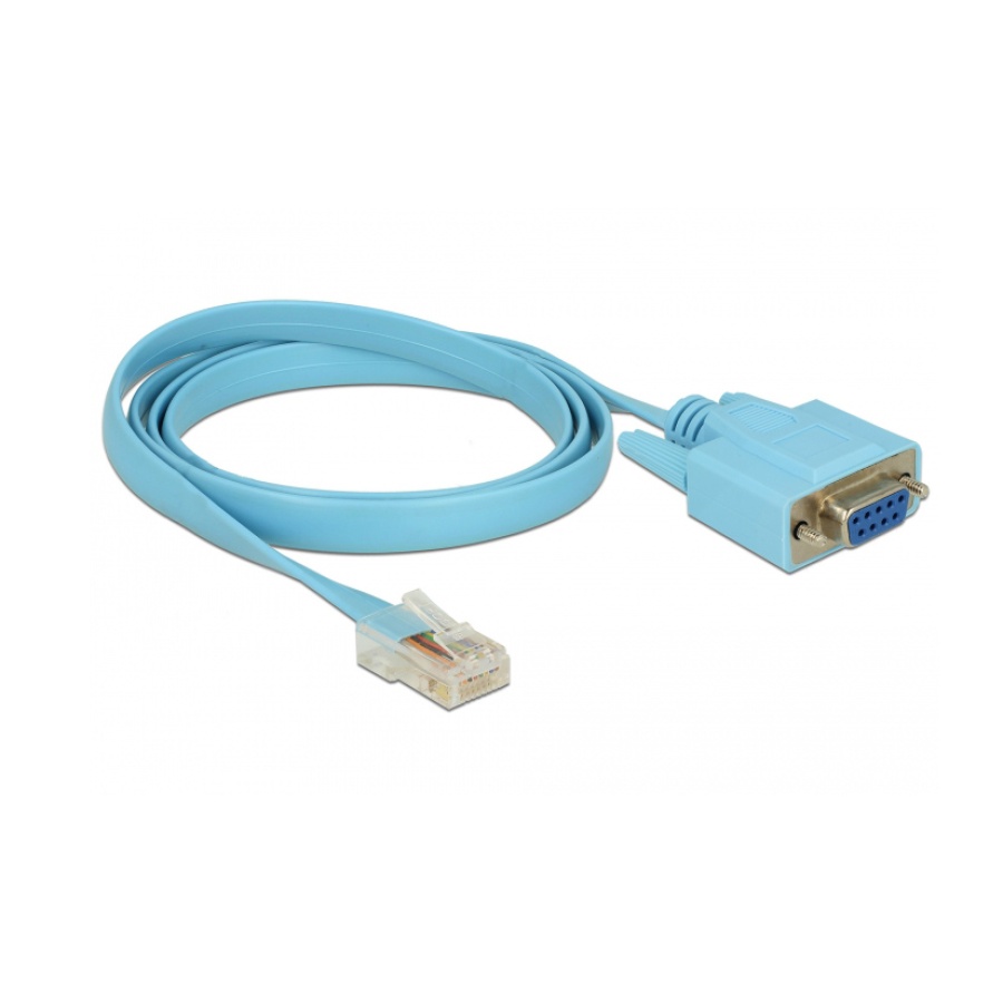 DELOCK Καλώδιο Serial RS-232 DB9 female σε RJ45 male, 1m, μπλε - Image 2