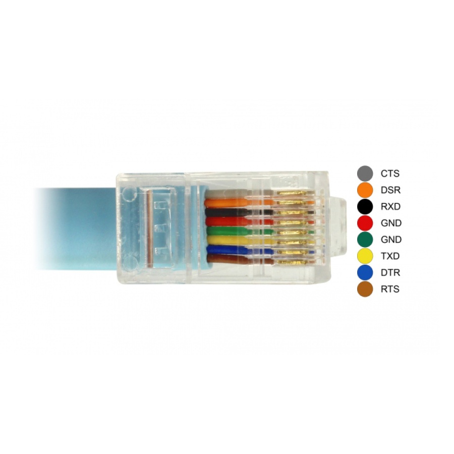 DELOCK Καλώδιο Serial RS-232 DB9 female σε RJ45 male, 1m, μπλε - Image 3