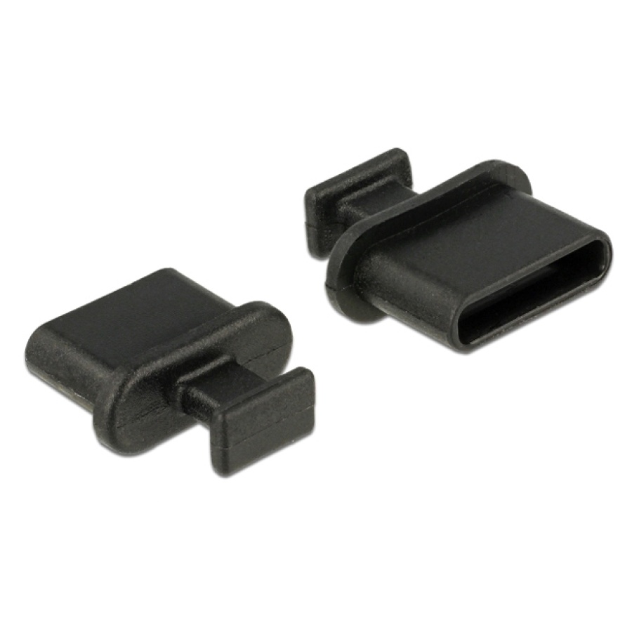 DELOCK κάλυμμα προστασίας για θύρα USB-C 64013 με λαβή, μαύρο, 10τμχ