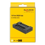 DELOCK RGB hub 64128 για ARGB LEDs, 10 θύρες, μαύρο - Image 3