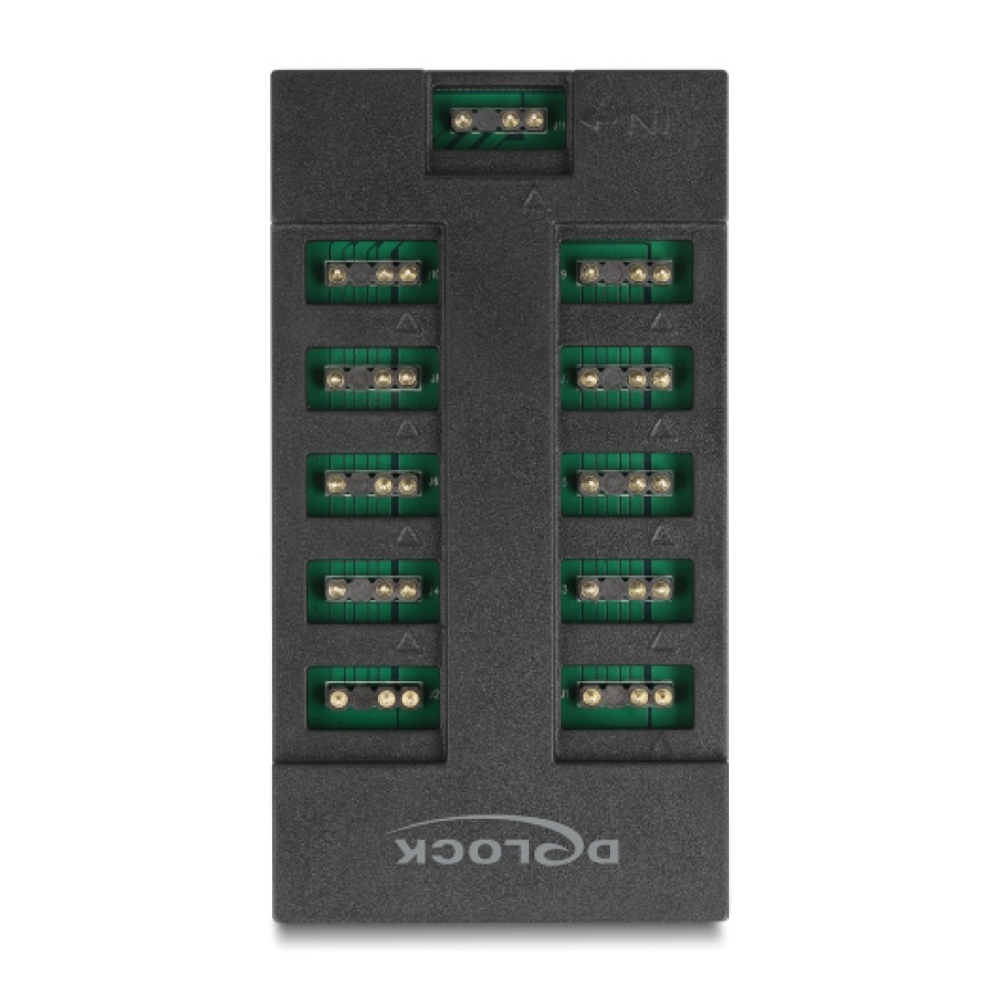 DELOCK RGB hub 64128 για ARGB LEDs, 10 θύρες, μαύρο - Image 4