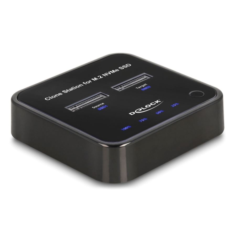 DELOCK docking station 64177, clone function, 2x M.2 NVMe 10 Gbps, μαύρο