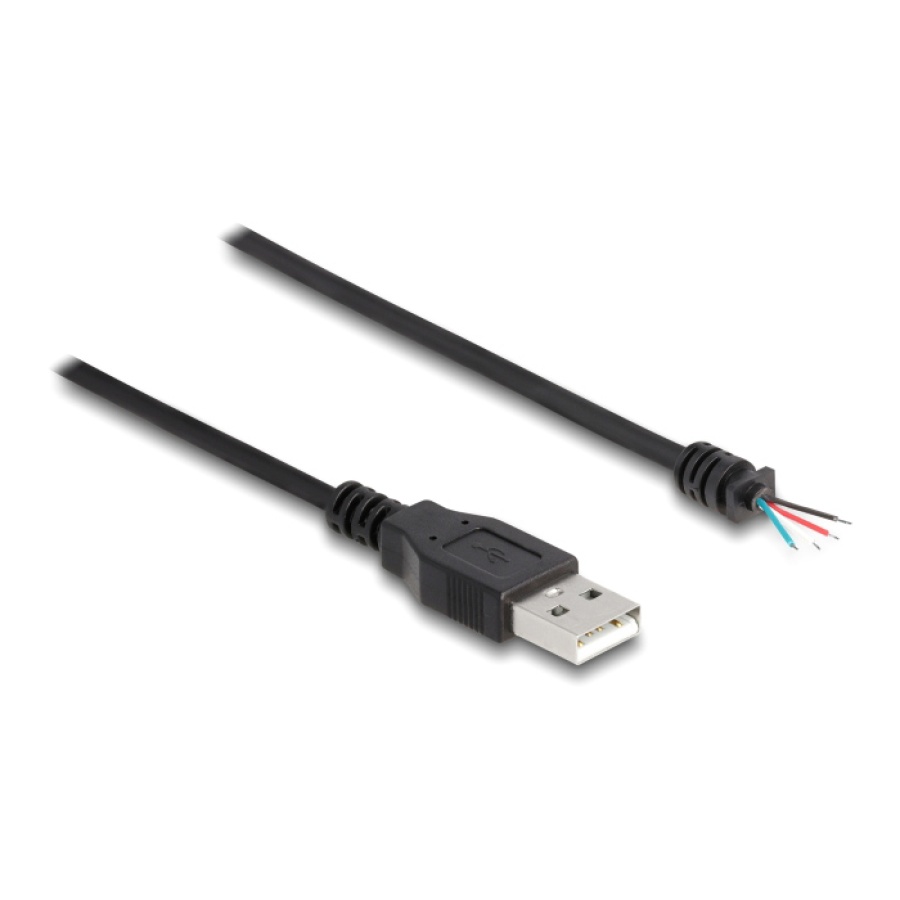 DELOCK καλώδιο USB 64184 με ελεύθερα άκρα, 28 AWG, 1m, μαύρο