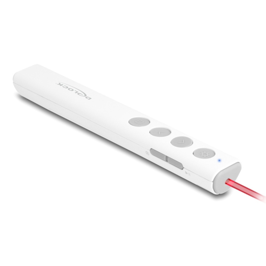 DELOCK τηλεχειριστήριο παρουσιάσεων 64251 με laser & πλήκτρα, 30m, λευκό - Image 2