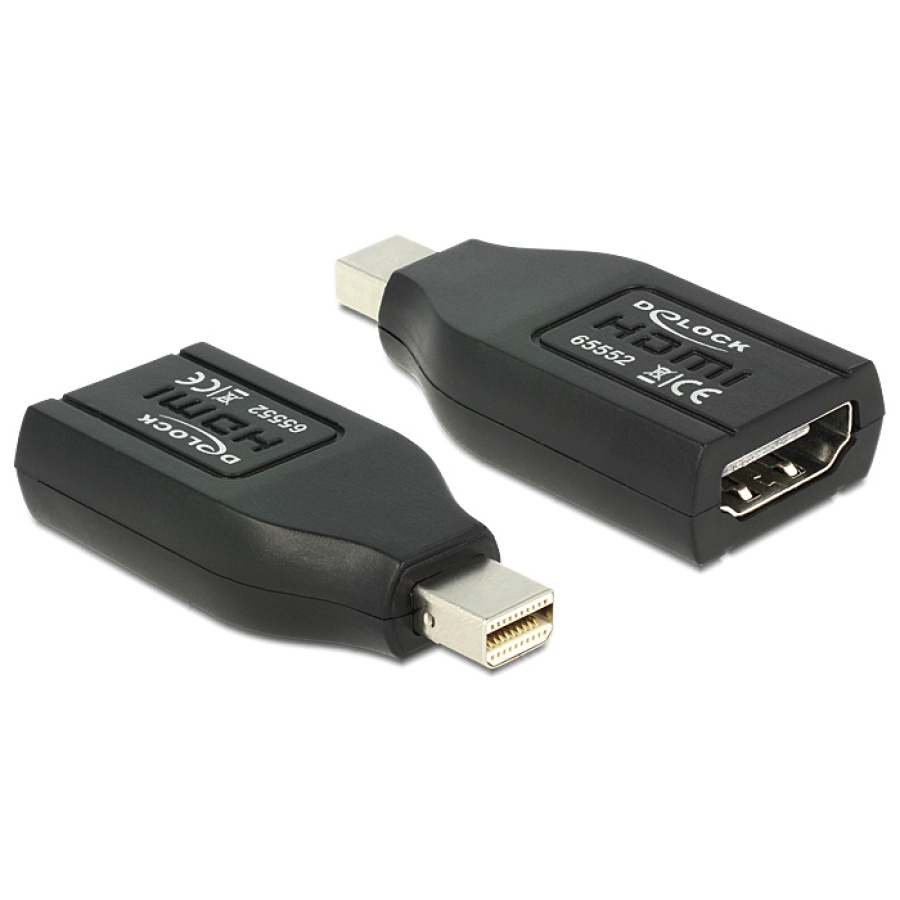 DELOCK αντάπτορας mini DisplayPort σε HDMI 65552, 1080p, μαύρος