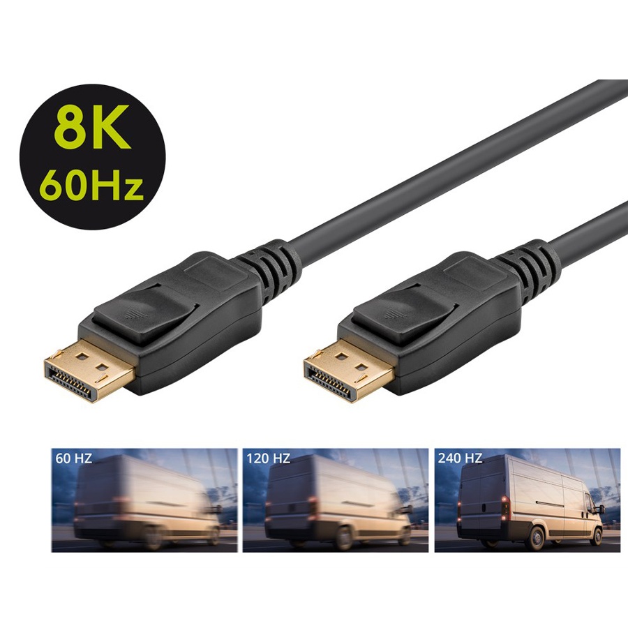 GOOBAY καλώδιο DisplayPort 65808 Certified, 8K/60Hz 32.4 Gbps, 1m, μαύρο - Image 2