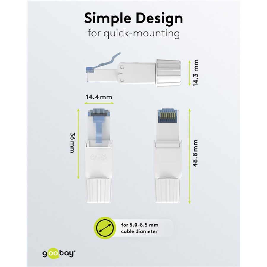 GOOBAY βύσμα RJ45 65941, CAT 6A UTP, tool-free, λευκό - Image 4