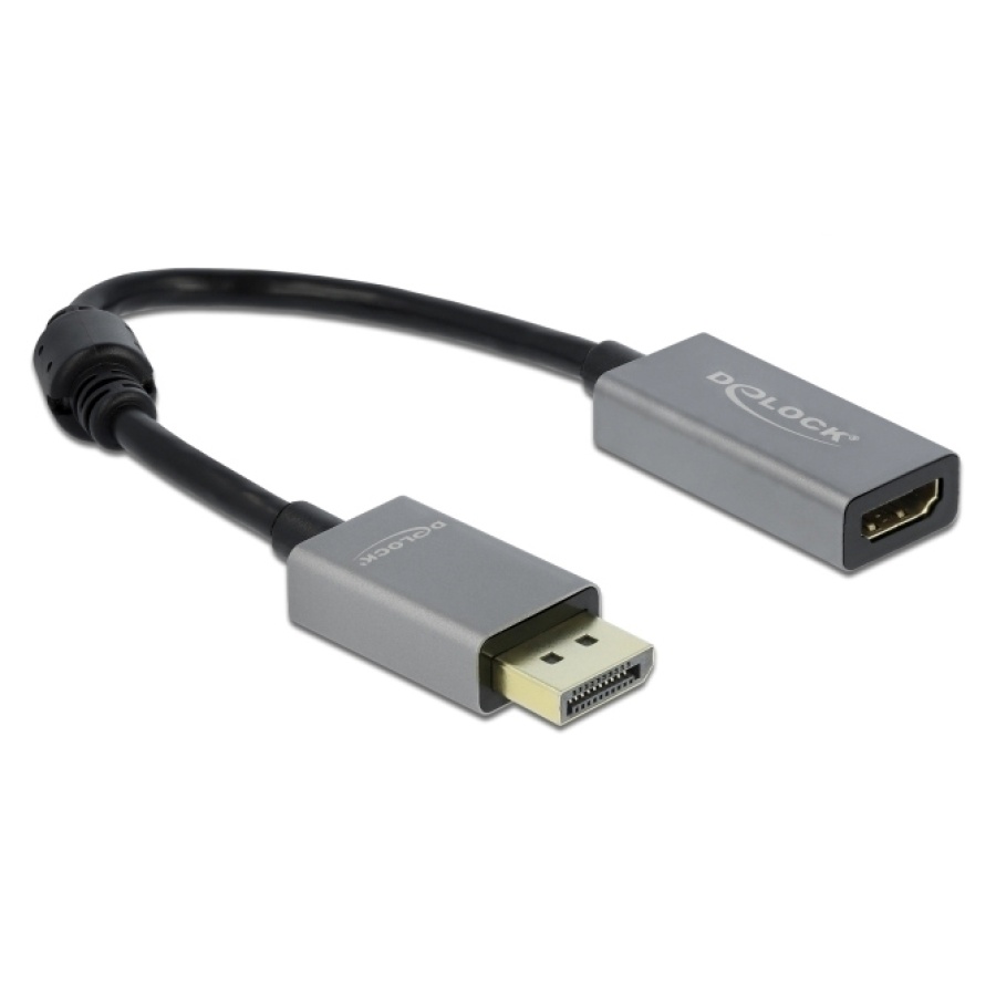 DELOCK αντάπτορας DisplayPort 1.4 σε HDMI 66436, 4K/60Hz, active, γκρι