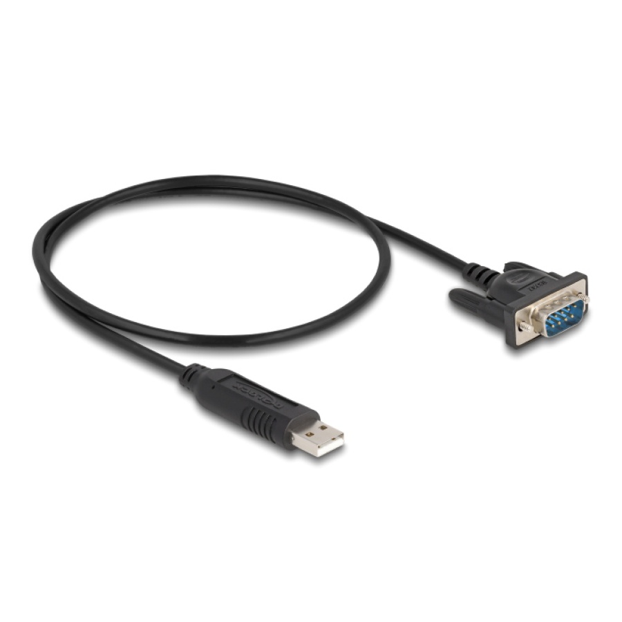 DELOCK καλώδιο USB σε RS-232 66461, 921.6Kbps, 50cm, μαύρο - Image 2