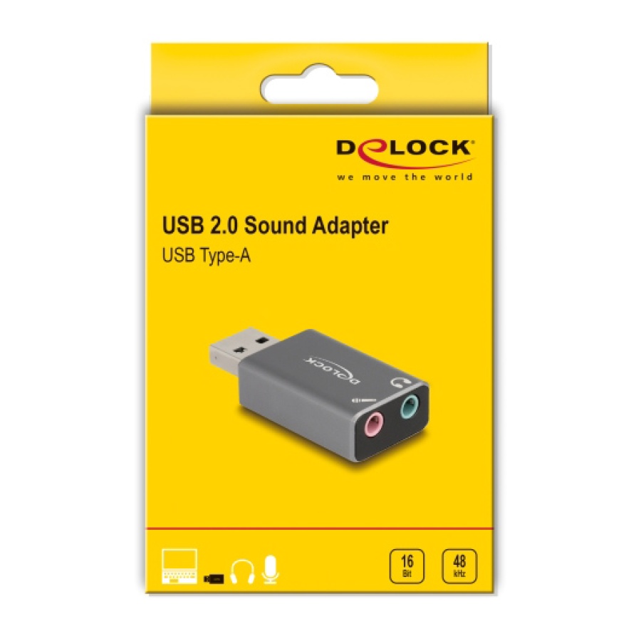 DELOCK εξωτερική κάρτα ήχου 66633, 2x 3.5mm, USB σύνδεση, γκρι - Image 4