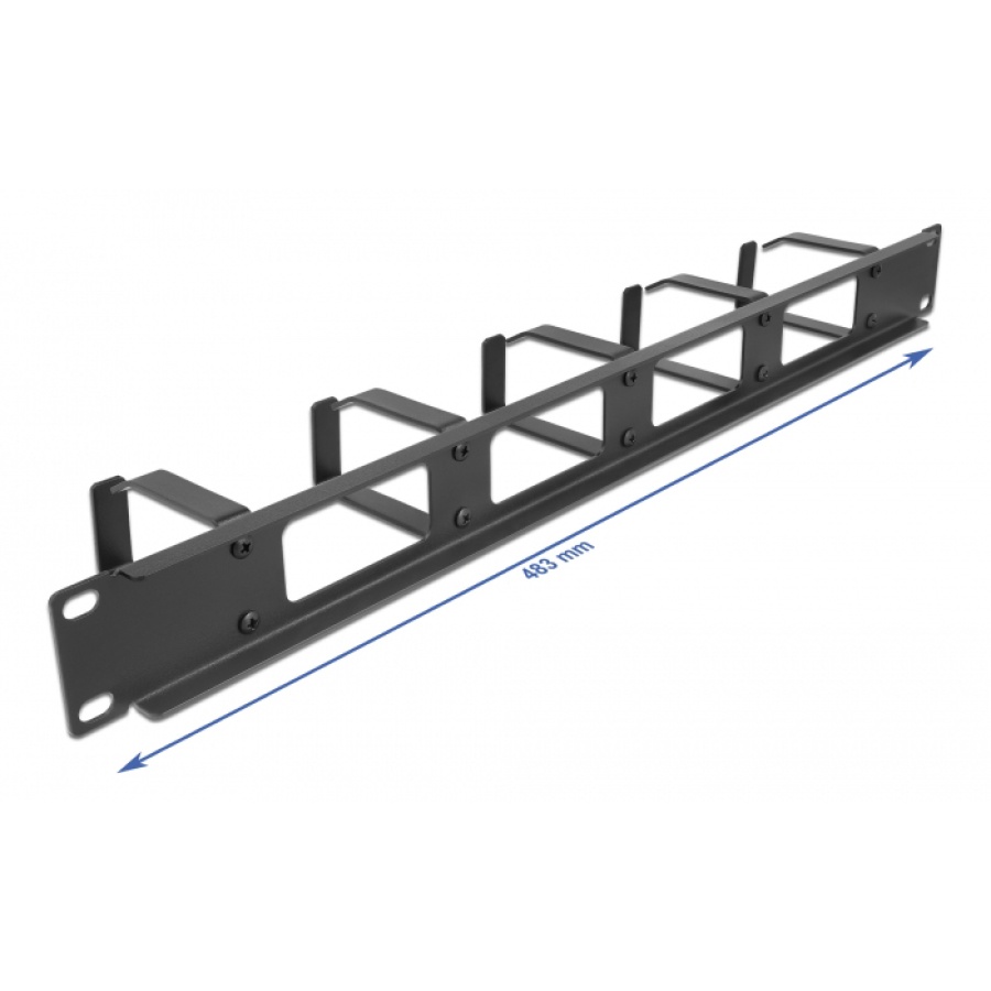 DELOCK cable management 66659 για rack 19"/1U, 5x γάντζοι, μαύρο - Image 2