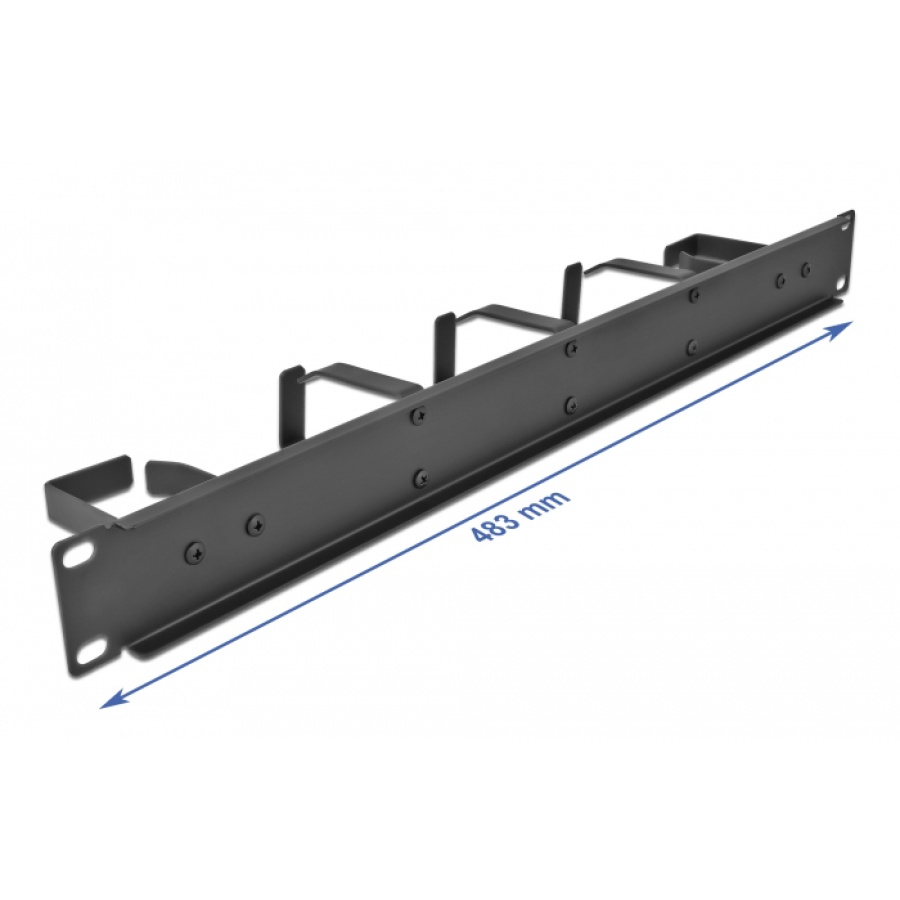 DELOCK cable management 66848 για rack 19"/1U, 5x γάντζοι, μαύρο - Image 2