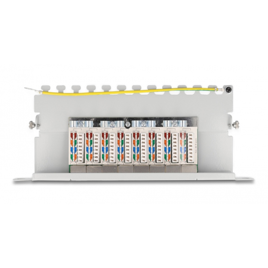 DELOCK patch panel 66871 για καμπίνα δικτύου 10"/0.5U, 8x ports, γκρι - Image 2