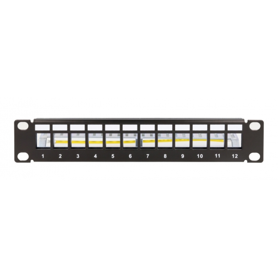 DELOCK Keystone patch panel 66874, 10"/1U, 12x ports, μαύρο - Image 3