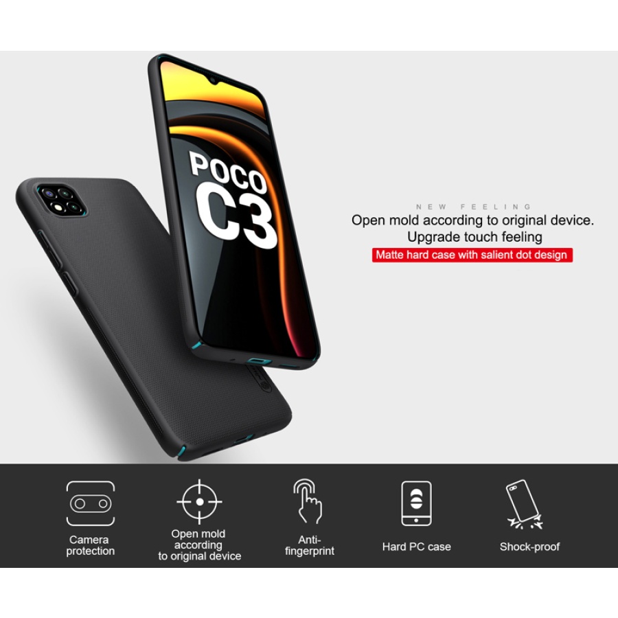 NILLKIN θήκη Super Frost Shield για Xiaomi Poco C3, μαύρη - Image 2