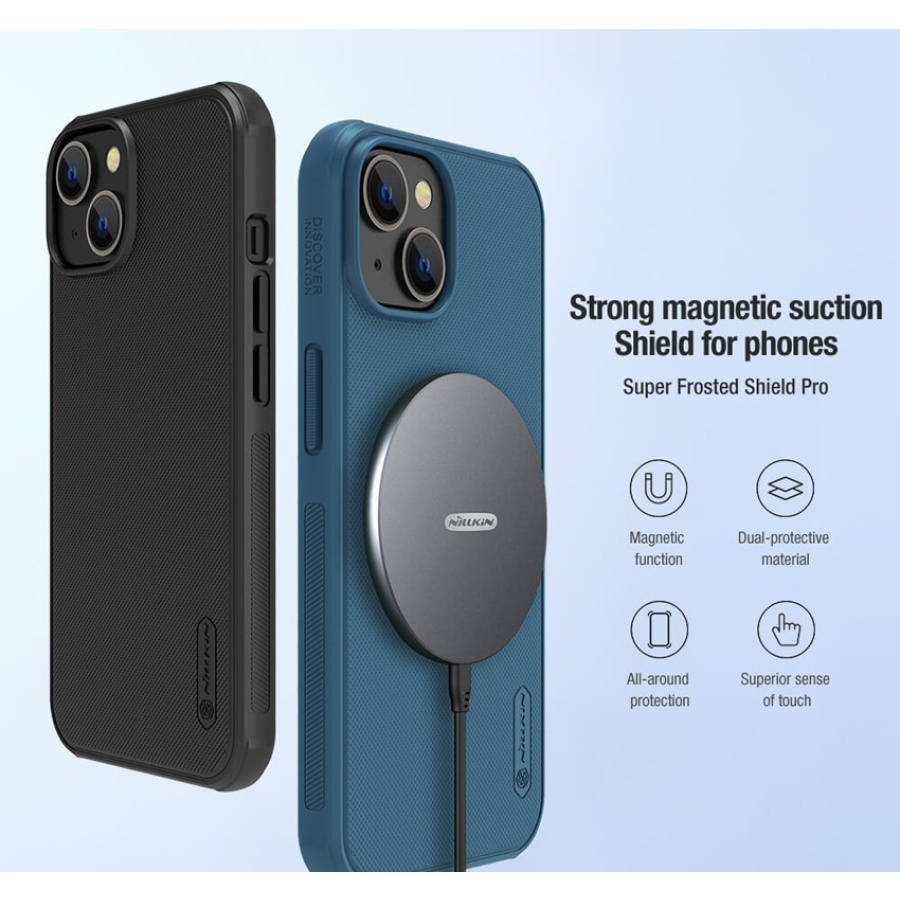 NILLKIN θήκη Super Frosted Shield Pro Magnetic για iPhone 14, μαύρη - Image 2