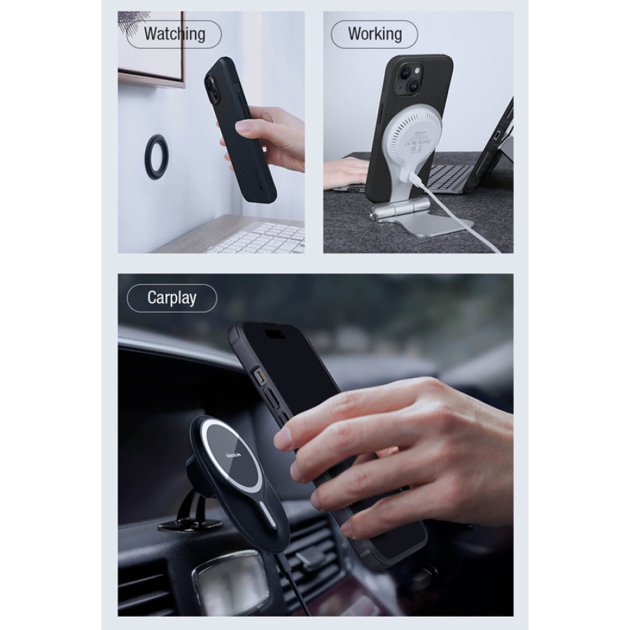 NILLKIN θήκη Super Frosted Shield Pro Magnetic για iPhone 15 Plus, μπλε - Image 2