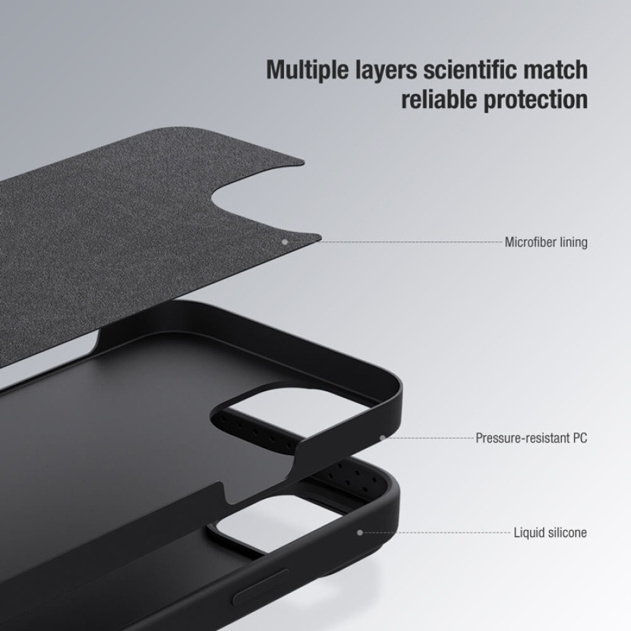 NILLKIN θήκη CamShield Silky Silicone για iPhone 15 Pro, μαύρη - Image 3