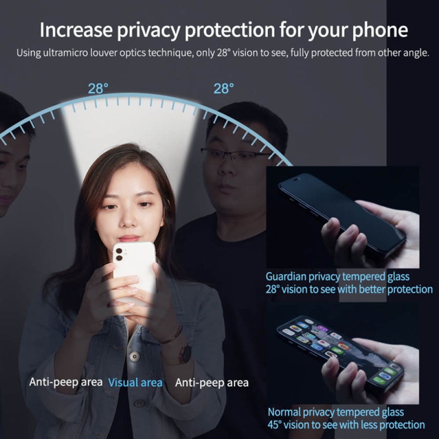NILLKIN tempered glass Guardian Full Coverage 2.5D για iPhone 15 Pro Max - Image 2