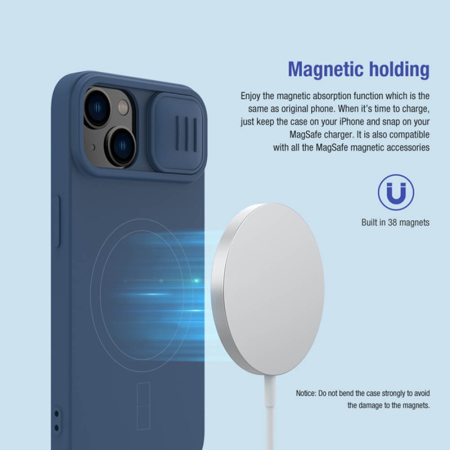 NILLKIN θήκη CamShield Silky Magnetic Silicone για iPhone 15 Plus, μαύρη - Image 3